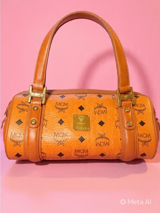 MCM Handbags - Authentic MCM Cognac Visetos Barrel Bag - Gently Used